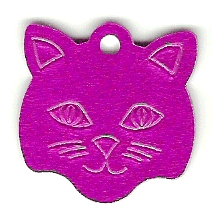 Pink Cat face pet tag